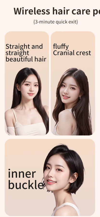 Mini Cordless Hair Straightener Brush